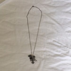 Long silver necklace